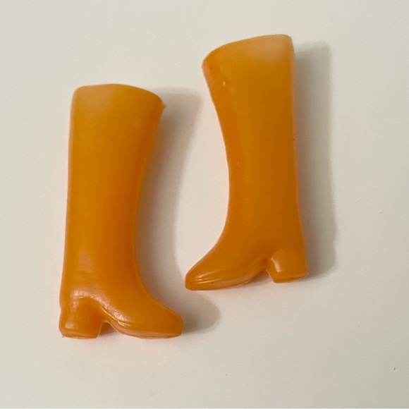 Vintage Barbie Doll Orange Boots Doll Accessory - Picture 12 of 12